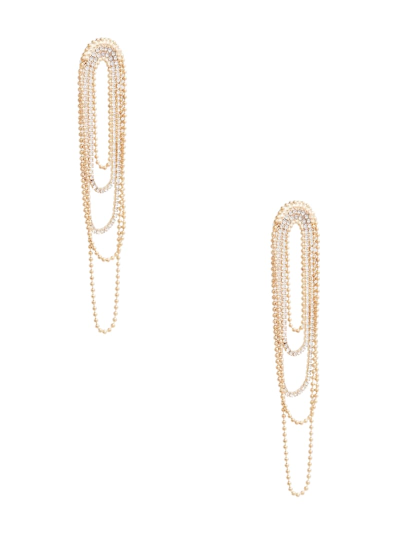 Guess Gold-Tone Rhinestone Statement Drop Earrings - Gold Guess Gold-Tone Rhinestone Statement Drop Earrings - Gold