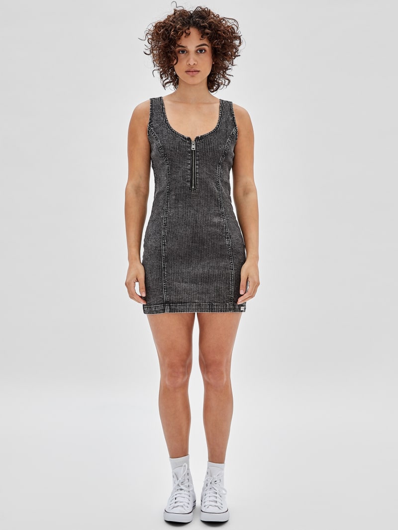 Guess GUESS Originals Zip Dress - Light Blk Wash Guess GUESS Originals Zip Dress - Light Blk Wash