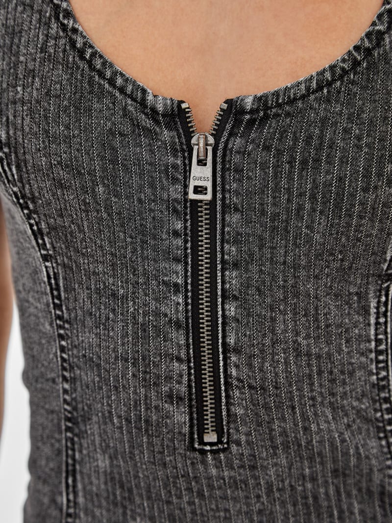 Guess GUESS Originals Zip Dress - Light Blk Wash Guess GUESS Originals Zip Dress - Light Blk Wash