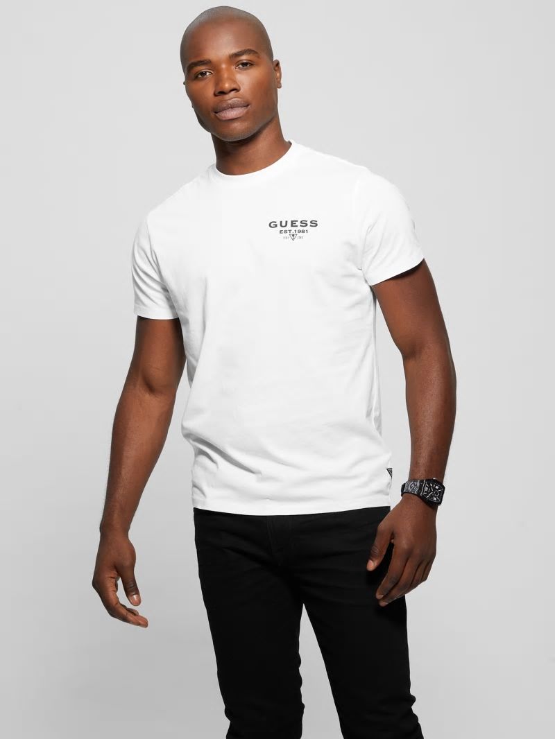Guess Eco Signature Tee - Pure White Guess Eco Signature Tee - Pure White