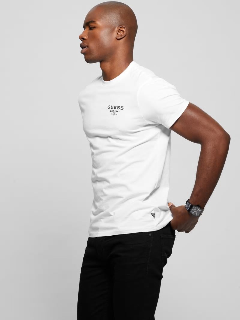 Guess Eco Signature Tee - Pure White Guess Eco Signature Tee - Pure White
