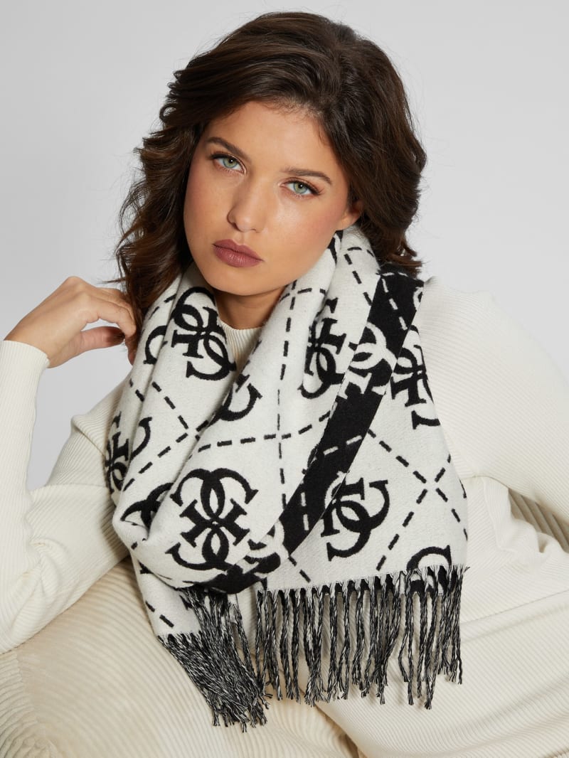 Guess Quattro G Monogram Scarf - Black Guess Quattro G Monogram Scarf - Black