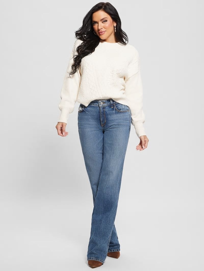 Guess Seto Cable-Knit Chenille Sweater - Dove White Guess Seto Cable-Knit Chenille Sweater - Dove White
