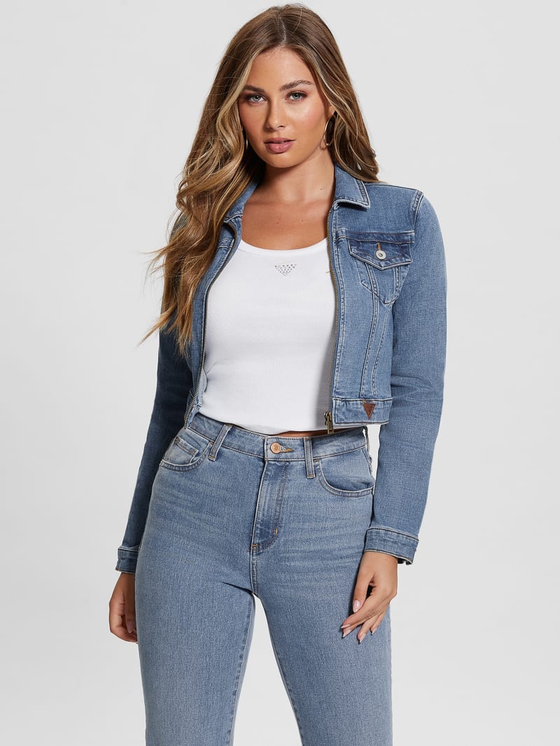 Guess Sexy Crop Denim Jacket - Boca Blue Guess Sexy Crop Denim Jacket - Boca Blue
