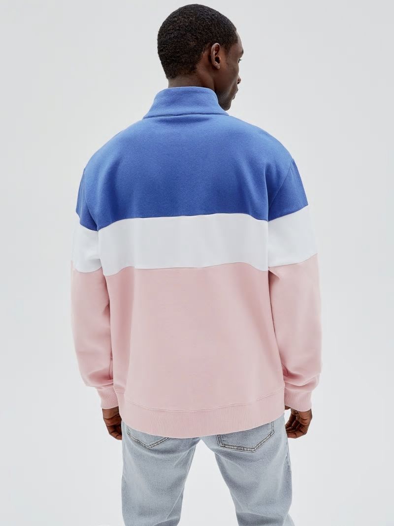 Guess GUESS Originals Half-Zip Pullover - Water Park Blue Multi Guess GUESS Originals Half-Zip Pullover - Water Park Blue Multi