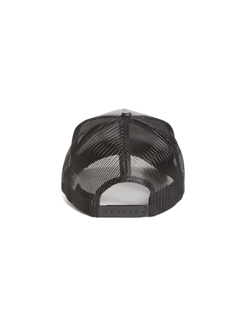 Guess Faux-Leather Trucker Hat - Black Guess Faux-Leather Trucker Hat - Black