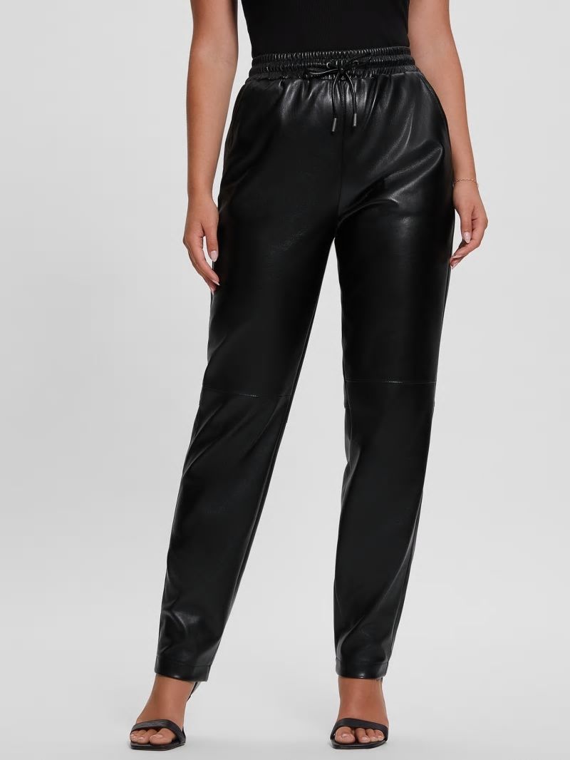 Guess Viola Faux-Leather Joggers - Black Guess Viola Faux-Leather Joggers - Black