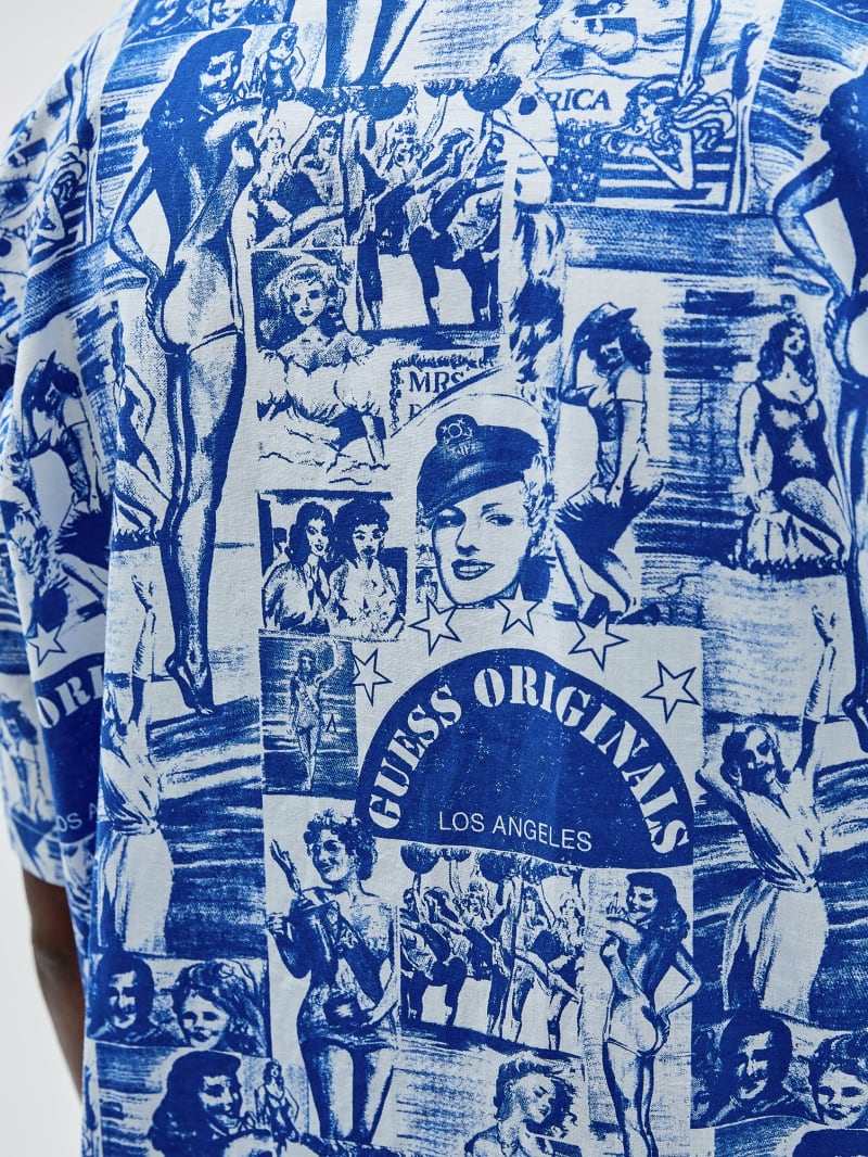 Guess GUESS Originals Vintage Print Shirt - Pure White Multi Guess GUESS Originals Vintage Print Shirt - Pure White Multi