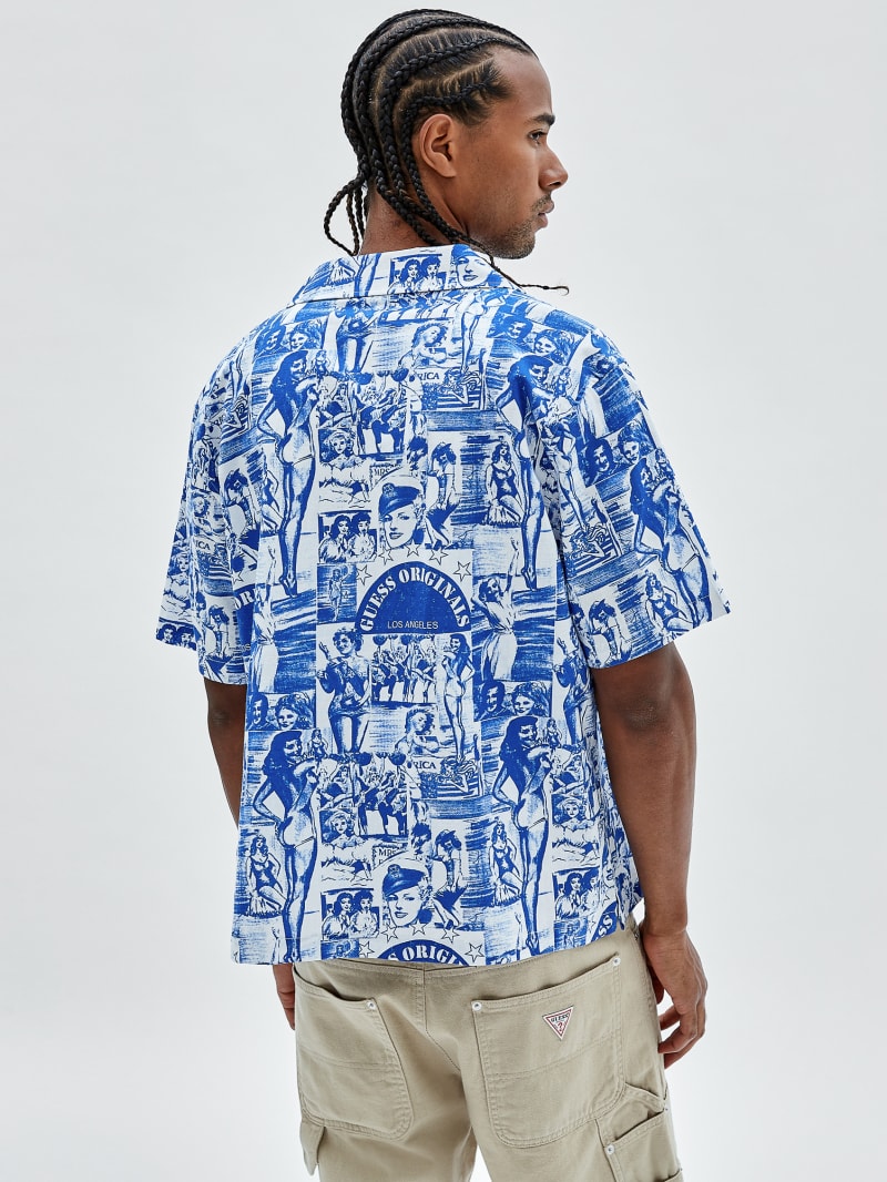 Guess GUESS Originals Vintage Print Shirt - Pure White Multi Guess GUESS Originals Vintage Print Shirt - Pure White Multi