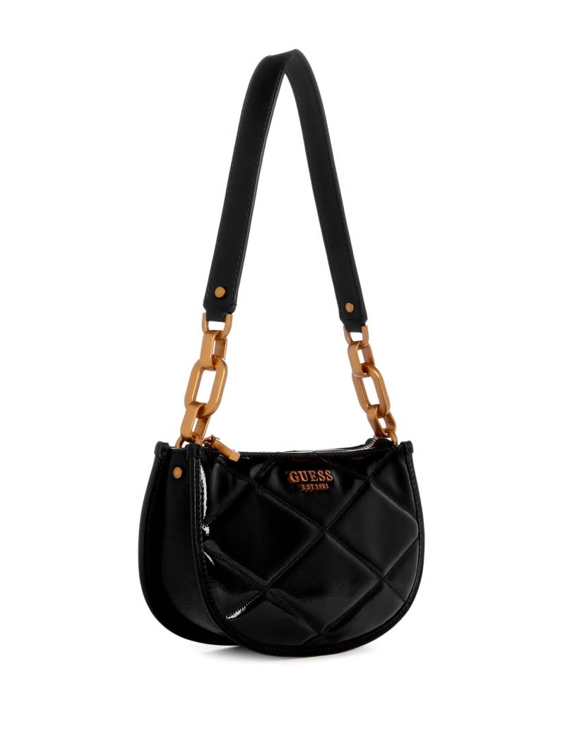 Guess Cilian Quilted Saddle Shoulder Bag - Black Guess Cilian Quilted Saddle Shoulder Bag - Black