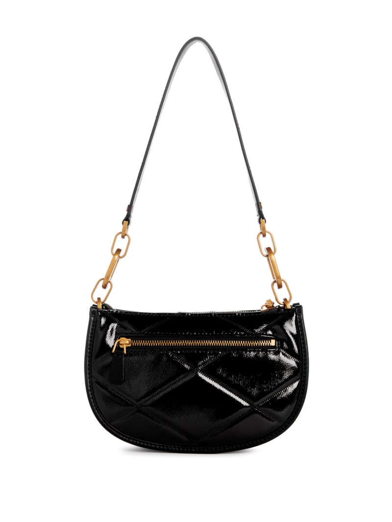 Guess Cilian Quilted Saddle Shoulder Bag - Black Guess Cilian Quilted Saddle Shoulder Bag - Black
