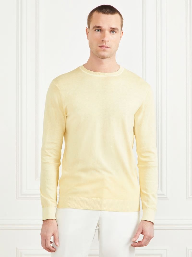 Guess Essential Crewneck Sweater - Creamy Yellow Guess Essential Crewneck Sweater - Creamy Yellow