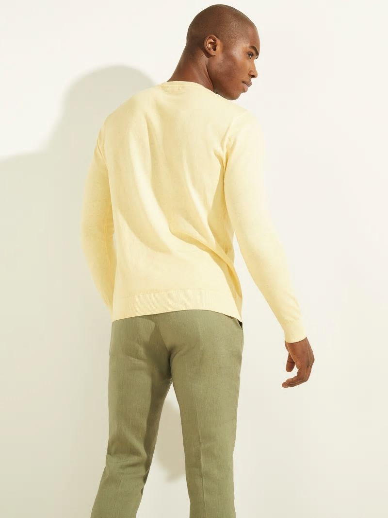 Guess Essential Crewneck Sweater - Creamy Yellow Guess Essential Crewneck Sweater - Creamy Yellow