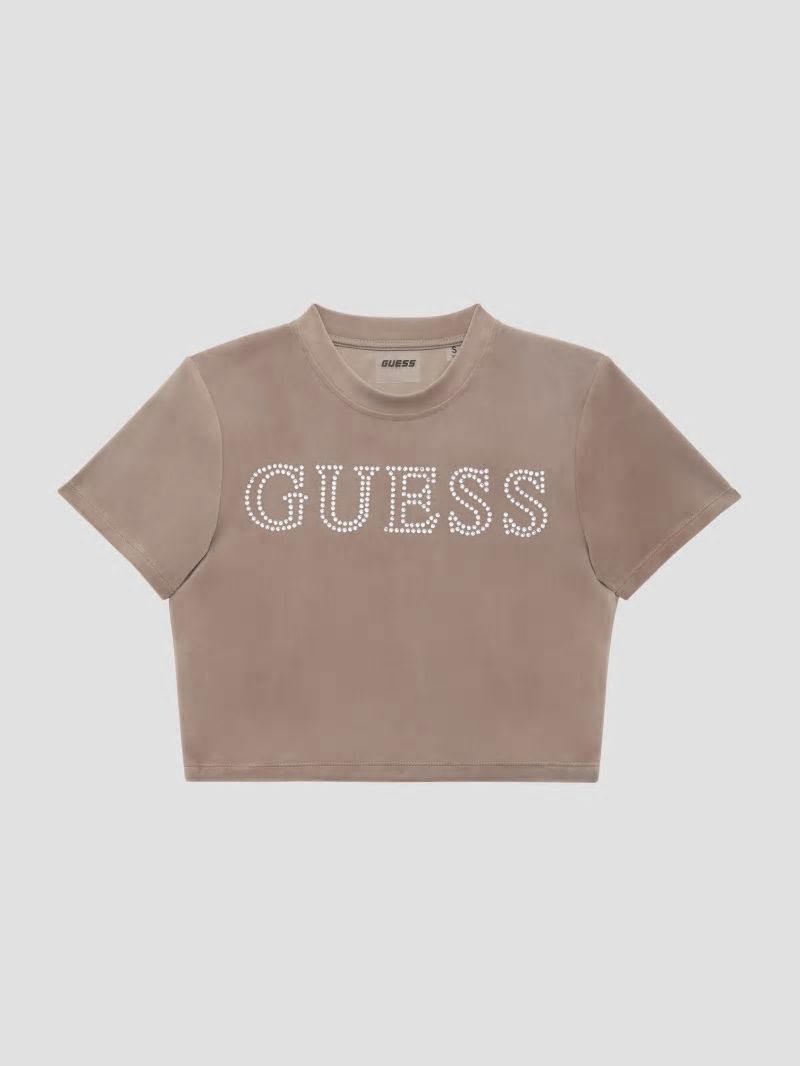 Guess Eco Couture Signature Velvet Tee - Dunas Guess Eco Couture Signature Velvet Tee - Dunas