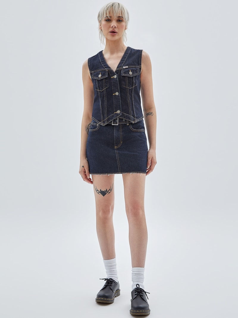 Guess GUESS Originals Belted Denim Skirt - Go Vintage Dark Wash Guess GUESS Originals Belted Denim Skirt - Go Vintage Dark Wash
