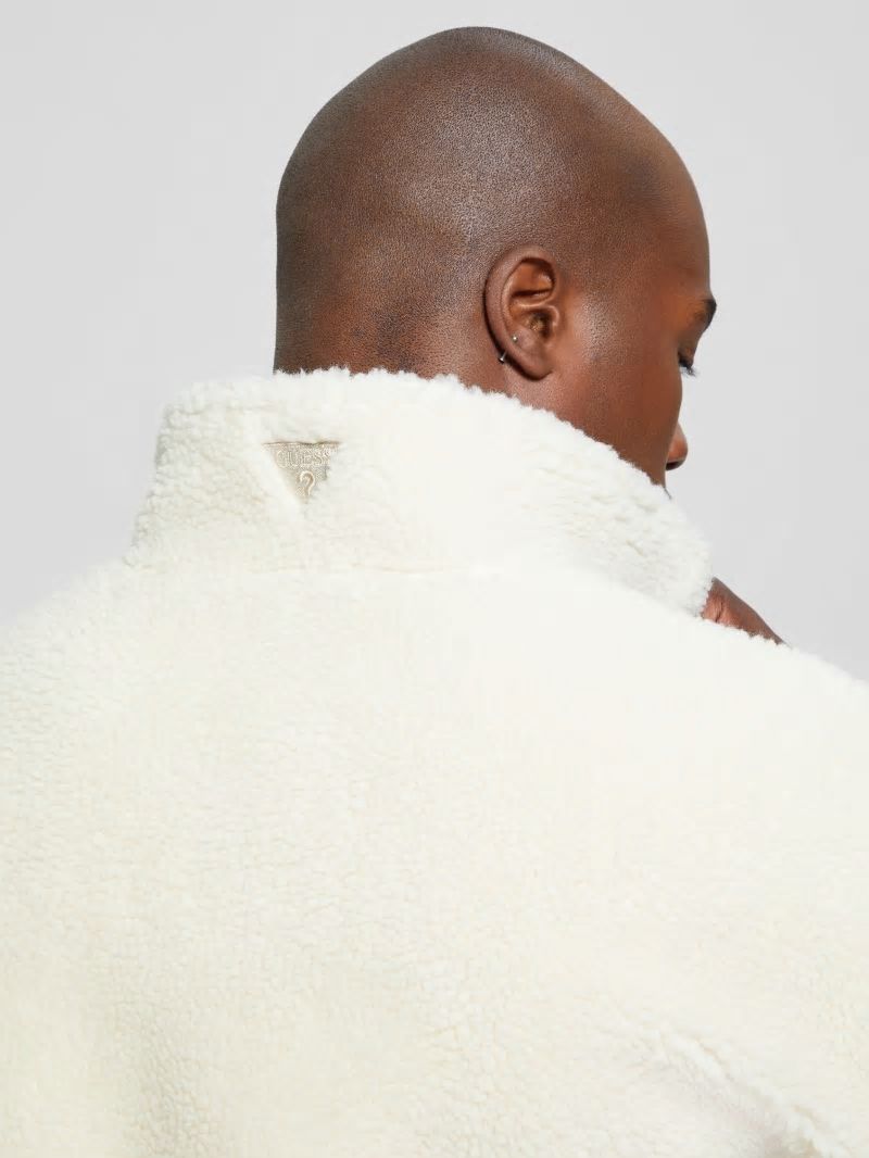 Guess GUESS Triangle Sherpa Jacket - Vanilla Cream Guess GUESS Triangle Sherpa Jacket - Vanilla Cream