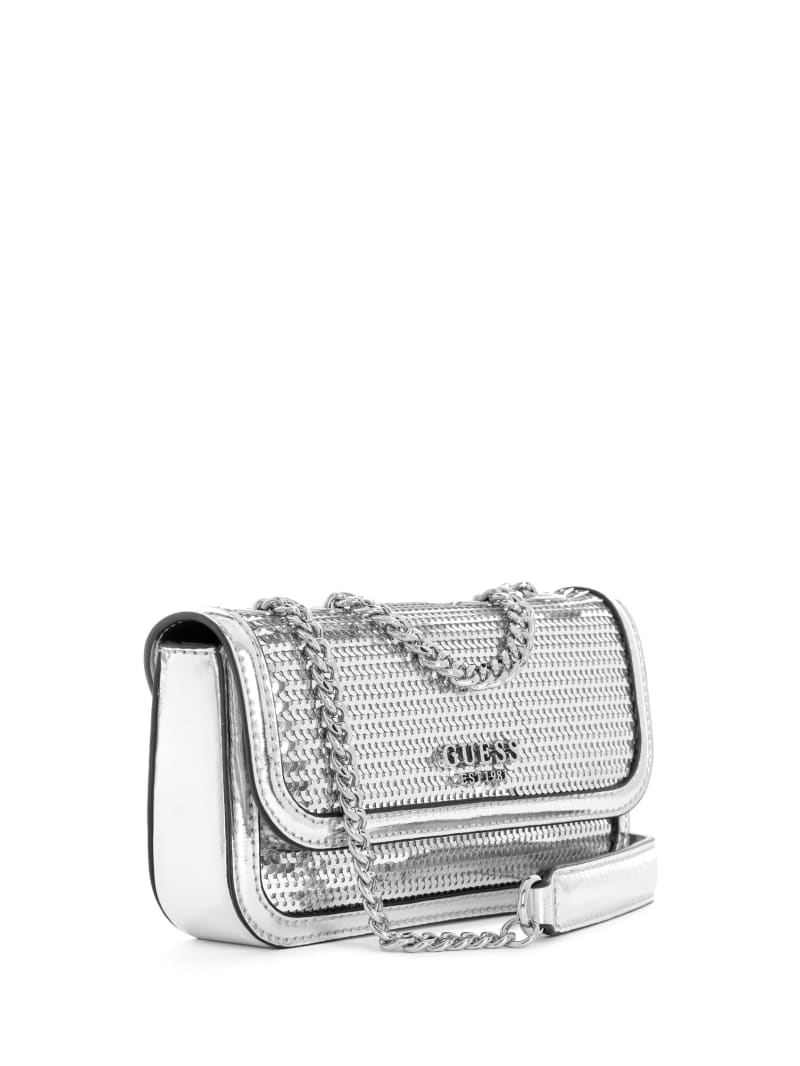 Guess Kaska Metallic Mini Crossbody - Silver Guess Kaska Metallic Mini Crossbody - Silver