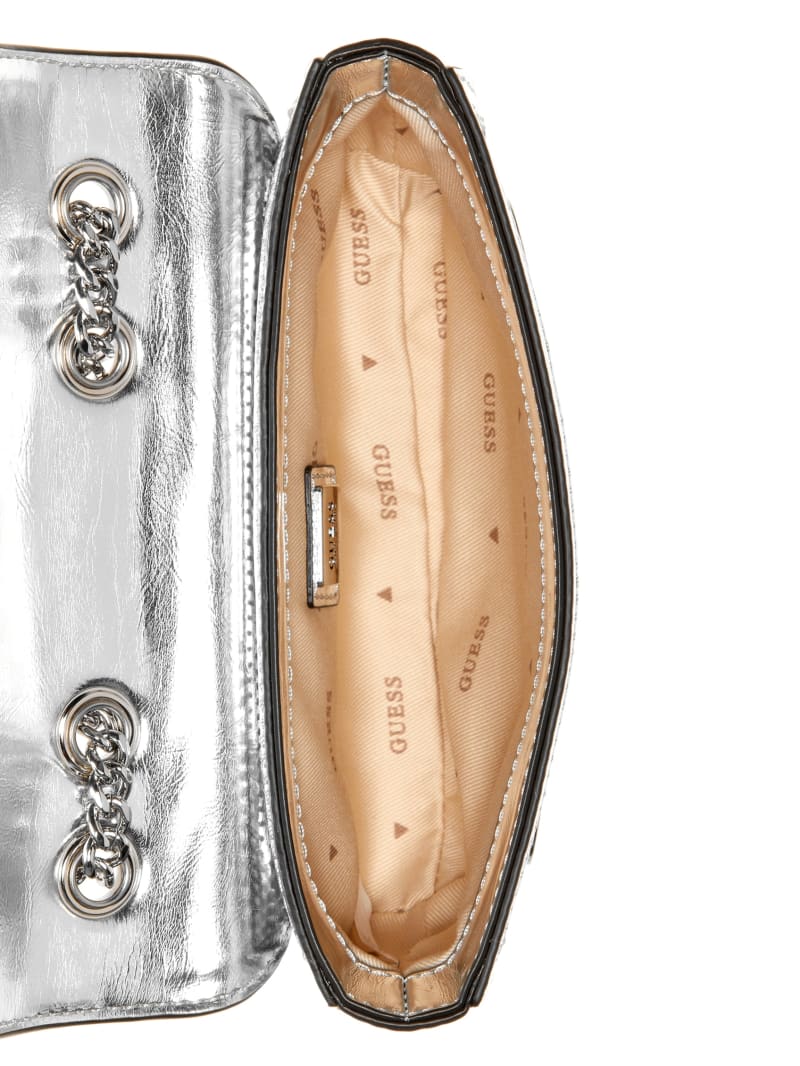 Guess Kaska Metallic Mini Crossbody - Silver Guess Kaska Metallic Mini Crossbody - Silver