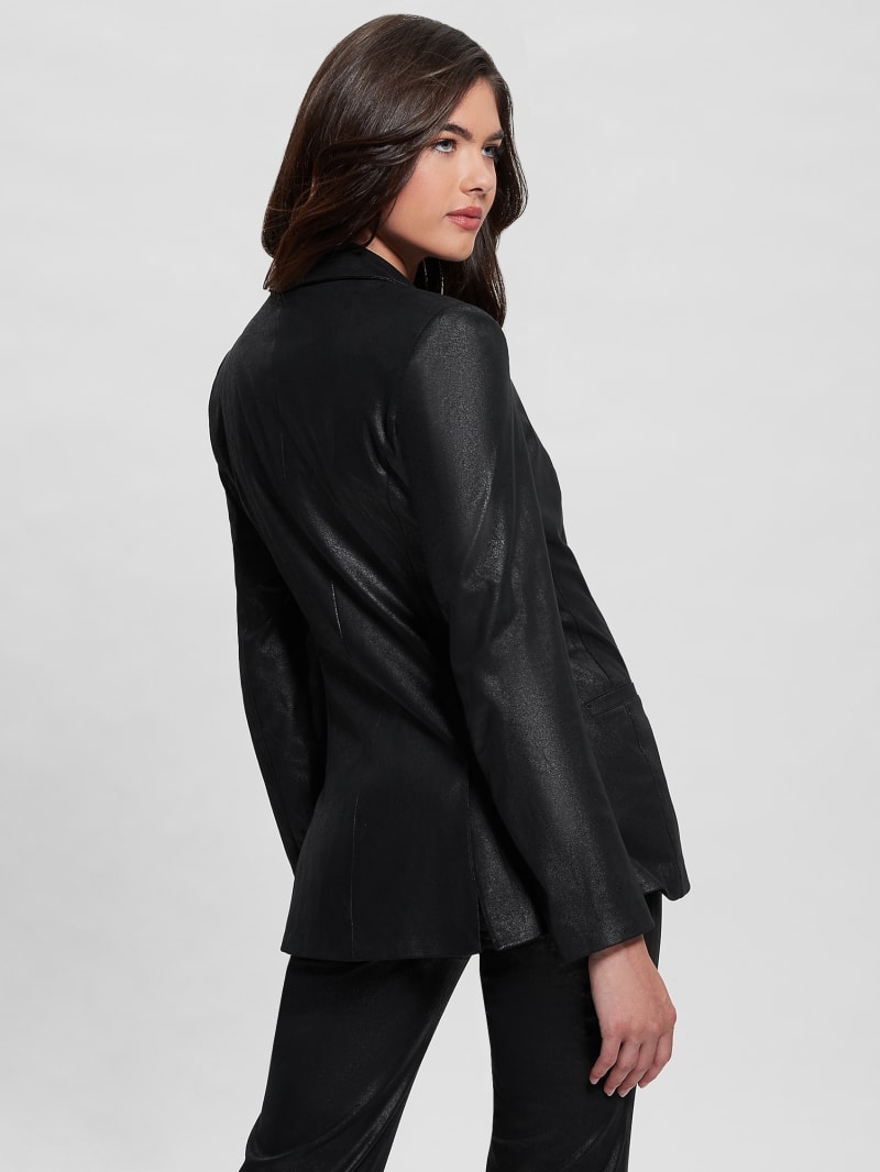 Guess Eco Emelie Faux-Suede Blazer - Black Vintage Suede Guess Eco Emelie Faux-Suede Blazer - Black Vintage Suede