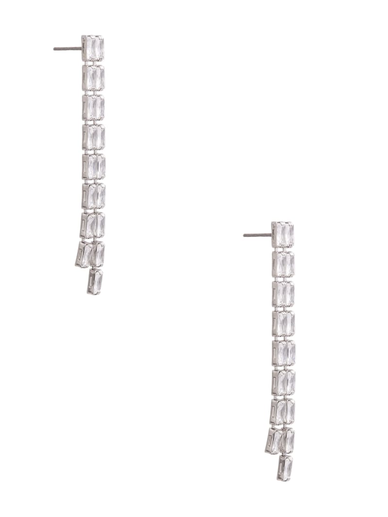Guess Crystal Silver-Tone Fringe Earrings - Silver/Gold Guess Crystal Silver-Tone Fringe Earrings - Silver/Gold