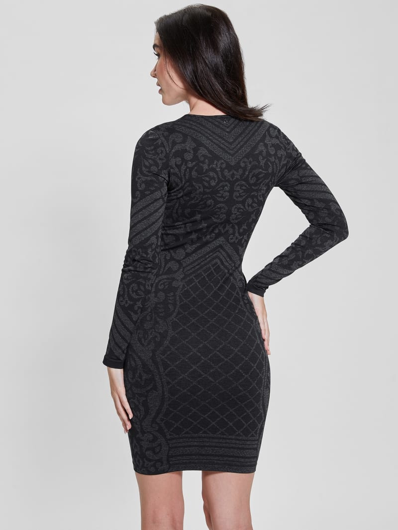 Guess Elisa Jacquard Seamless Dress - Jet Black Multi Guess Elisa Jacquard Seamless Dress - Jet Black Multi