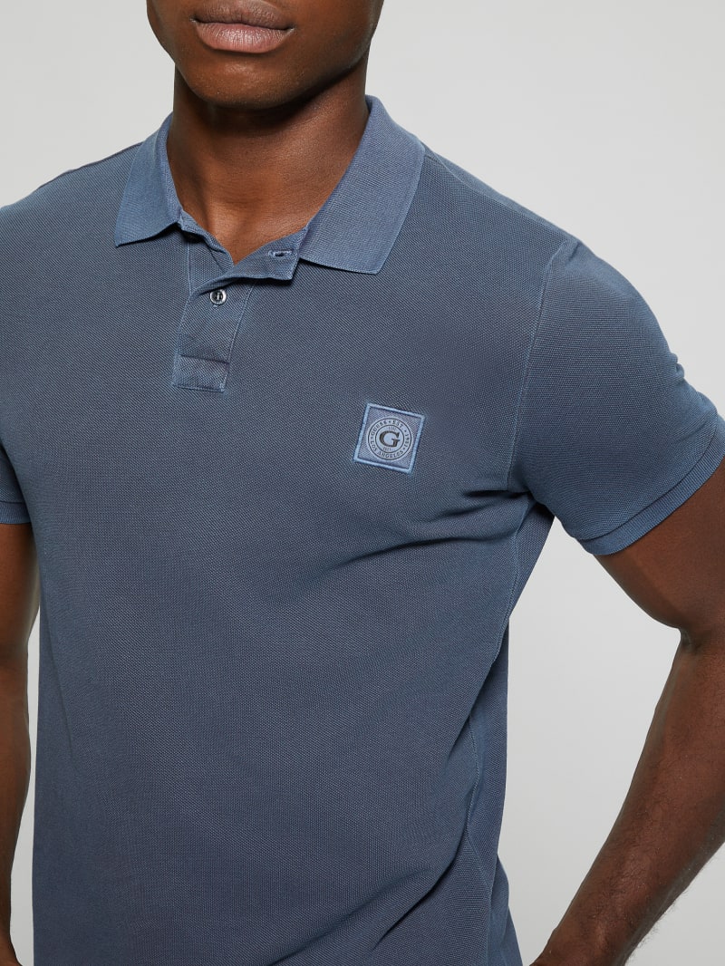 Guess Eco Washed Polo - Bleu éLéGant Guess Eco Washed Polo - Bleu éLéGant