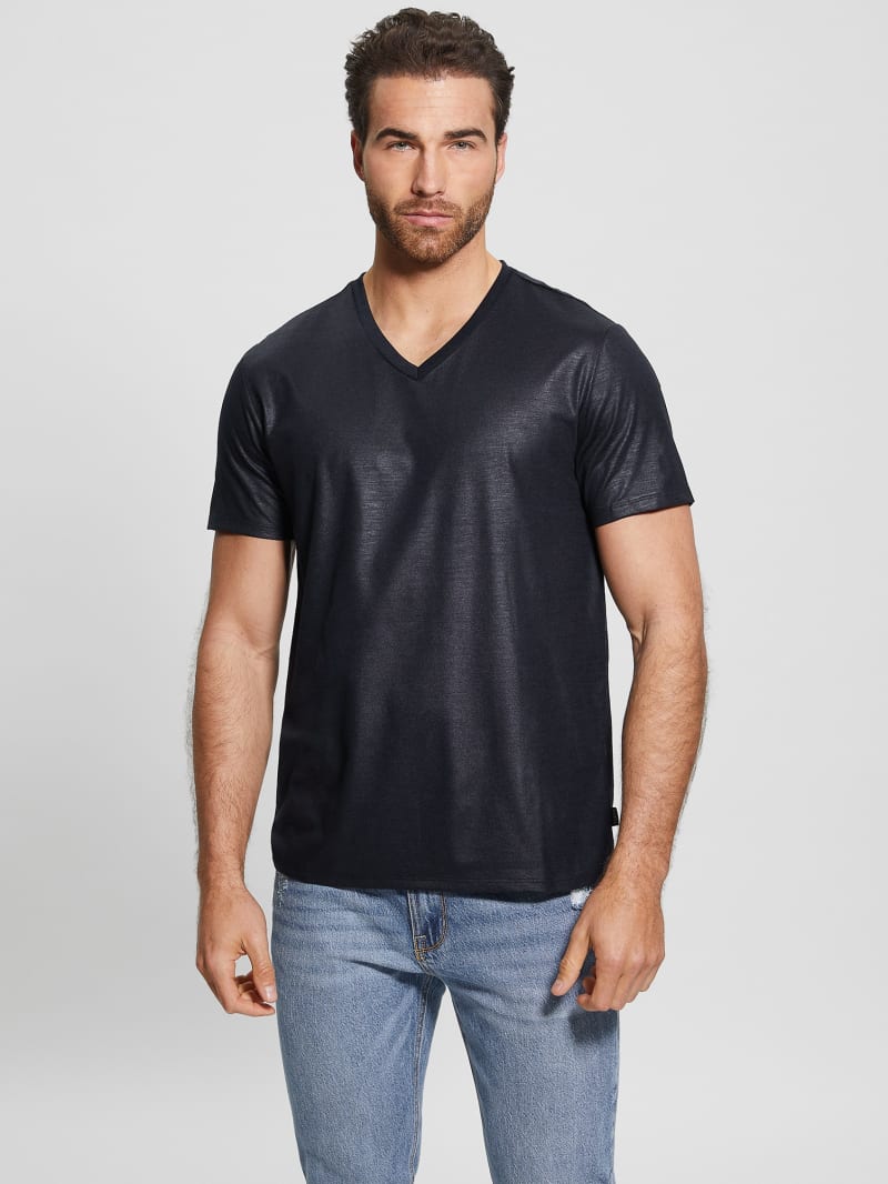 Guess Mason Yoke V-Neck Tee - Bleu éLéGant Guess Mason Yoke V-Neck Tee - Bleu éLéGant