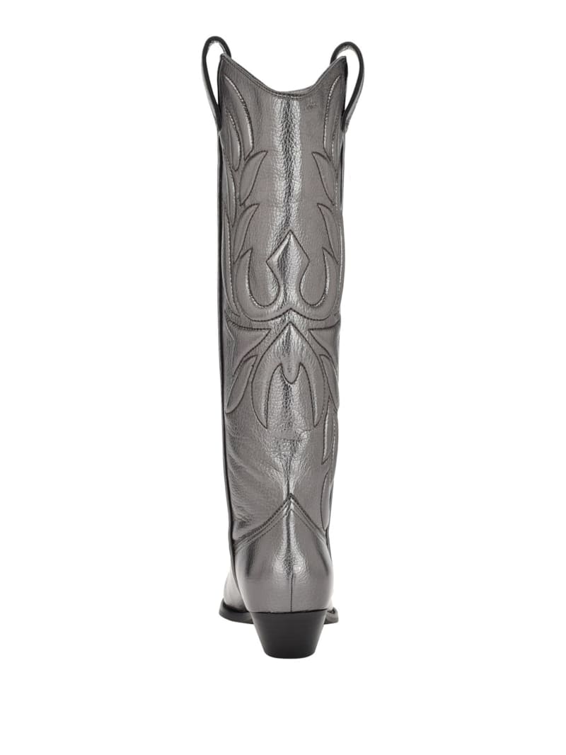 Guess Ginnifer Knee-High Cowboy Boots - Gunmetal Guess Ginnifer Knee-High Cowboy Boots - Gunmetal
