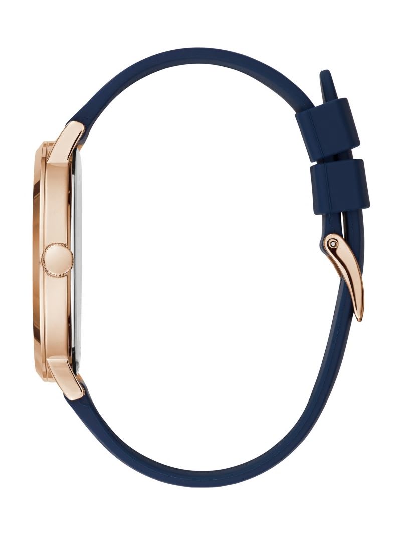 Guess Navy and Rose Gold-Tone Analog Watch - Blue Guess Navy and Rose Gold-Tone Analog Watch - Blue