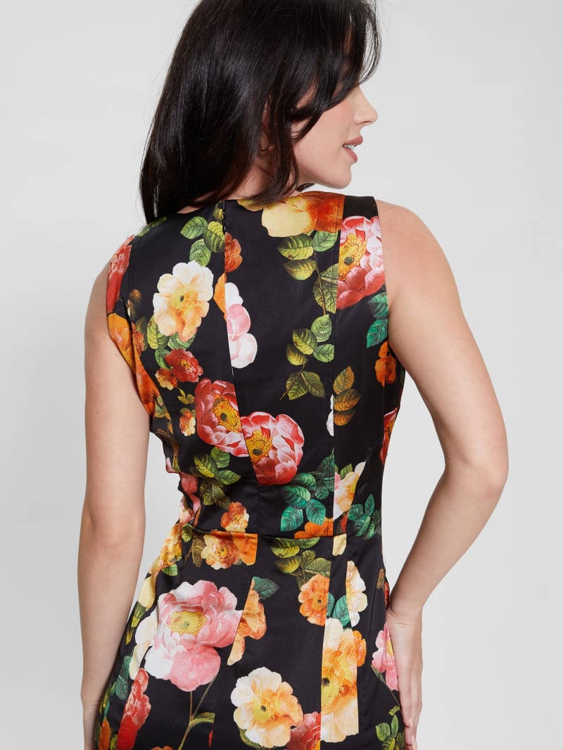 Guess Eco Alivia Dress - Peony Charm Print Black Guess Eco Alivia Dress - Peony Charm Print Black