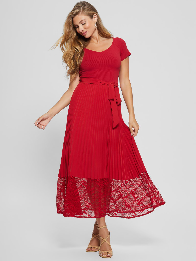 Guess Eco Tiana Off-the-Shoulder Dress - Chili Red Guess Eco Tiana Off-the-Shoulder Dress - Chili Red