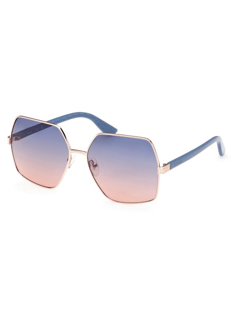 Guess Aurora Oversized Trim Sunglasses - Shiny Rose Gold/Gradient Guess Aurora Oversized Trim Sunglasses - Shiny Rose Gold/Gradient