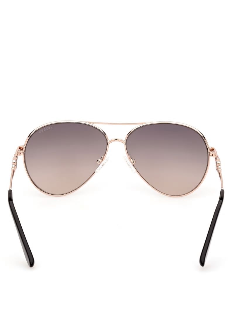 Guess Aurora Oversized Trim Sunglasses - Shiny Rose Gold/Gradient Guess Aurora Oversized Trim Sunglasses - Shiny Rose Gold/Gradient