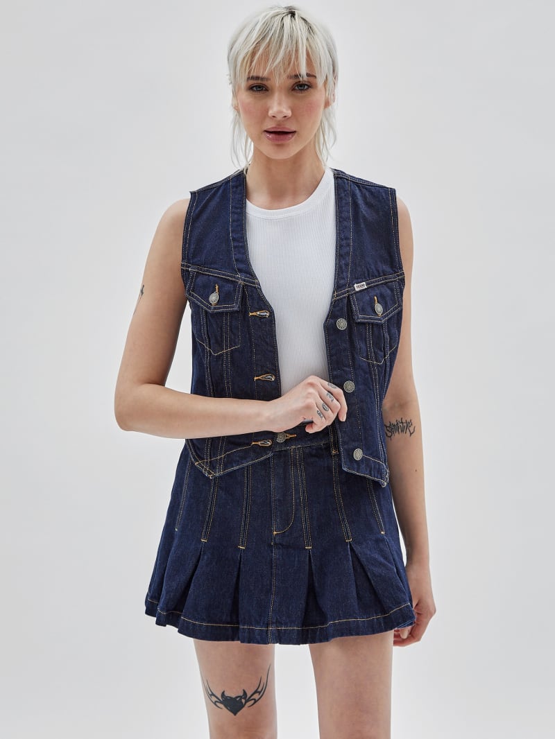 Guess GUESS Originals Denim Vest - Go Vintage Dark Wash Guess GUESS Originals Denim Vest - Go Vintage Dark Wash