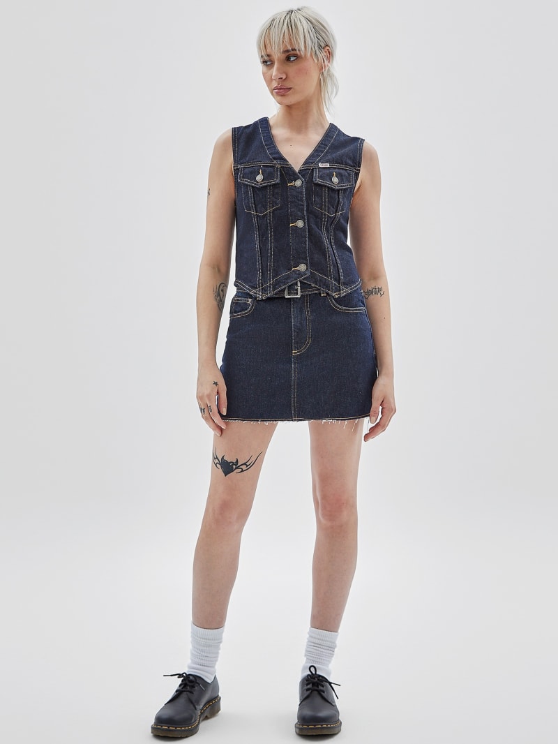 Guess GUESS Originals Denim Vest - Go Vintage Dark Wash Guess GUESS Originals Denim Vest - Go Vintage Dark Wash