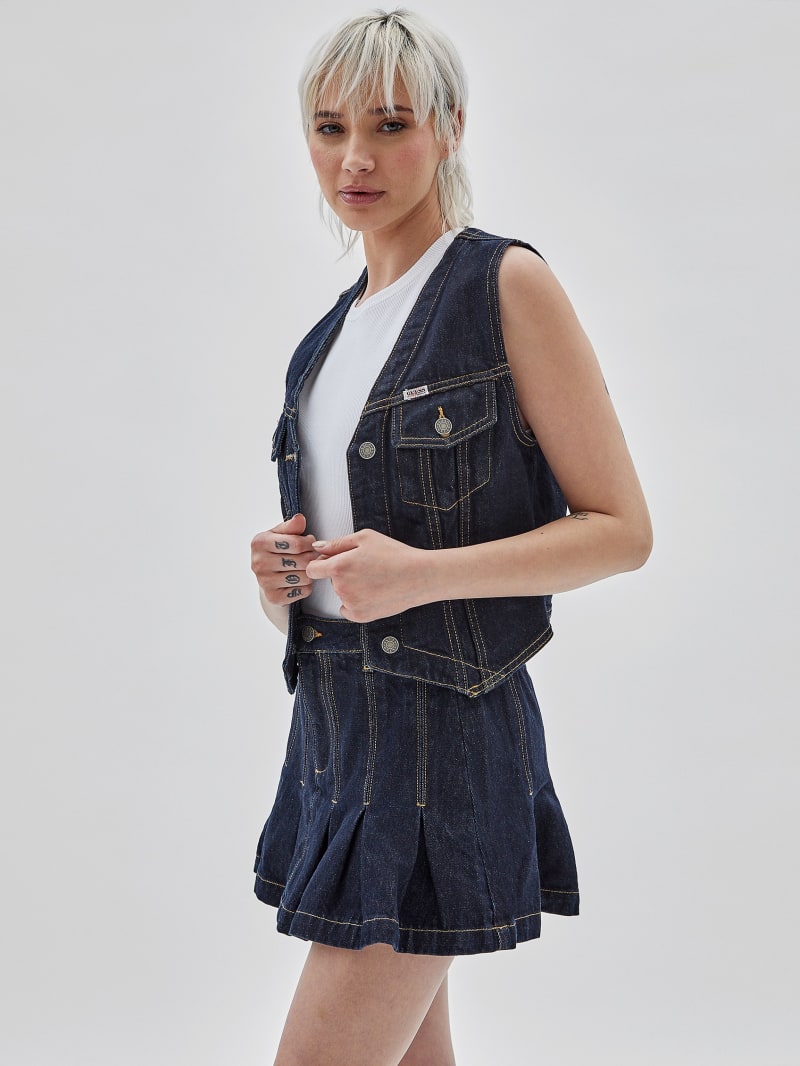 Guess GUESS Originals Denim Vest - Go Vintage Dark Wash Guess GUESS Originals Denim Vest - Go Vintage Dark Wash