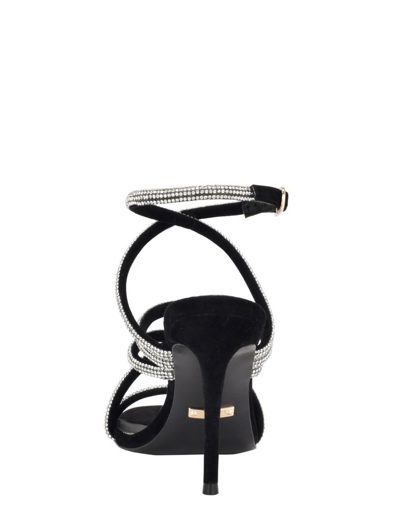 Guess Kentas Strappy Sandal - Blk Suede Guess Kentas Strappy Sandal - Blk Suede