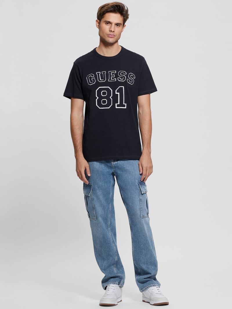 Guess Eco Signature Patch Tee - Bleu éLéGant Guess Eco Signature Patch Tee - Bleu éLéGant