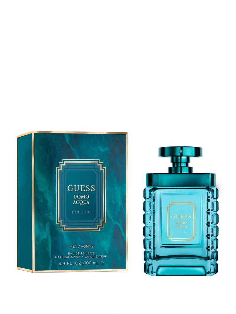 Guess GUESS Uomo Acqua Eau de Toilette, 3.4 oz - Silver/Navy Guess GUESS Uomo Acqua Eau de Toilette, 3.4 oz - Silver/Navy