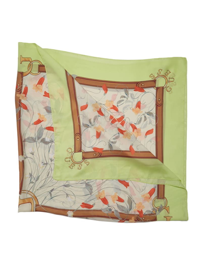 Guess Aurora Silk Scarf - Grey-yarn Dye Guess Aurora Silk Scarf - Grey-yarn Dye