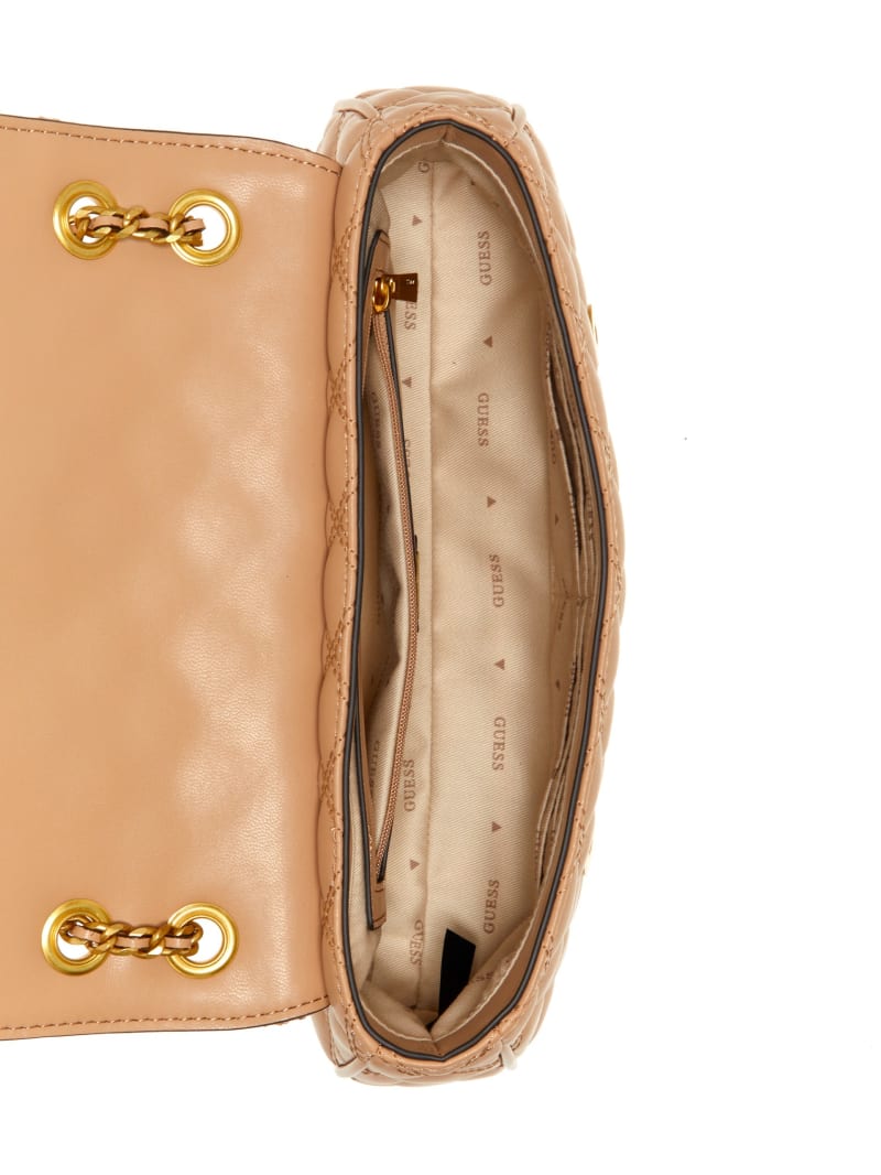 Guess Giully Quilted Convertible Crossbody - Beige Overflow Guess Giully Quilted Convertible Crossbody - Beige Overflow