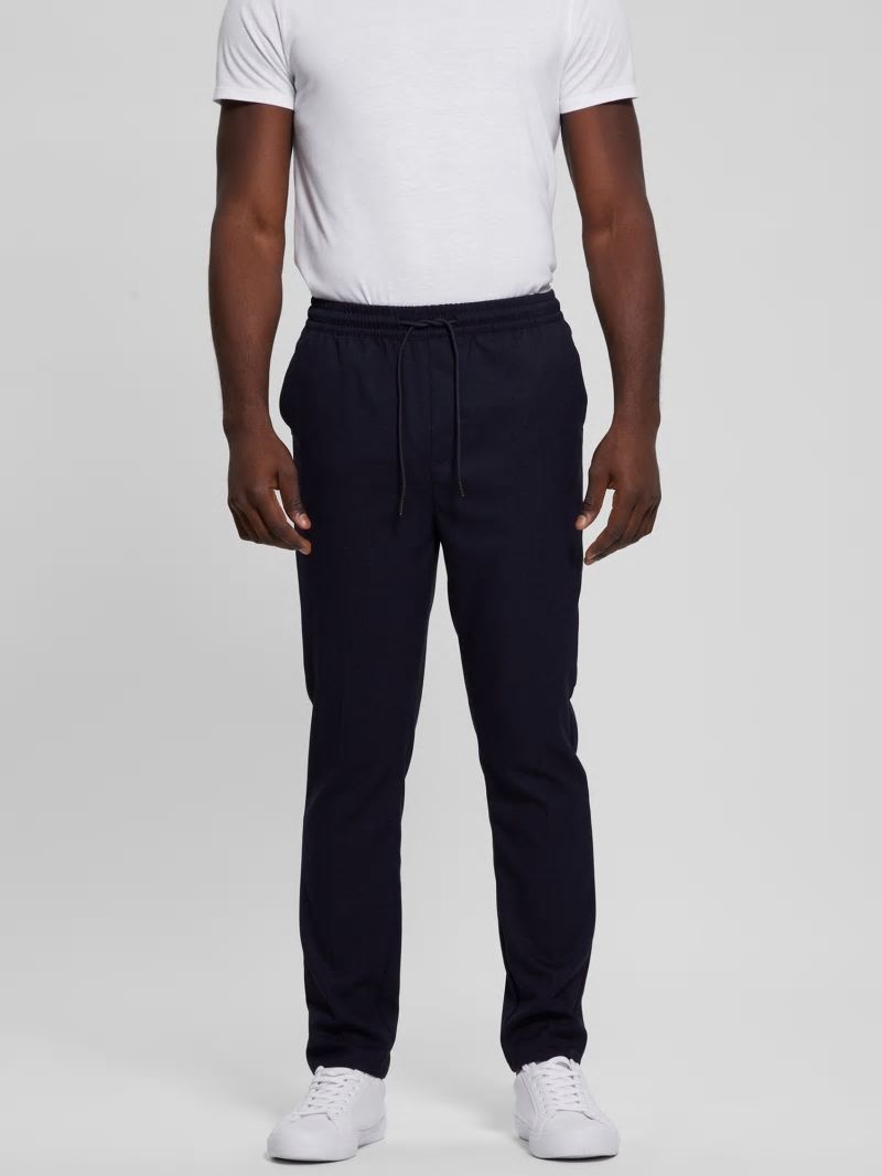 Guess Harper Woven Tapered Pant - Smart Blue Multi Guess Harper Woven Tapered Pant - Smart Blue Multi