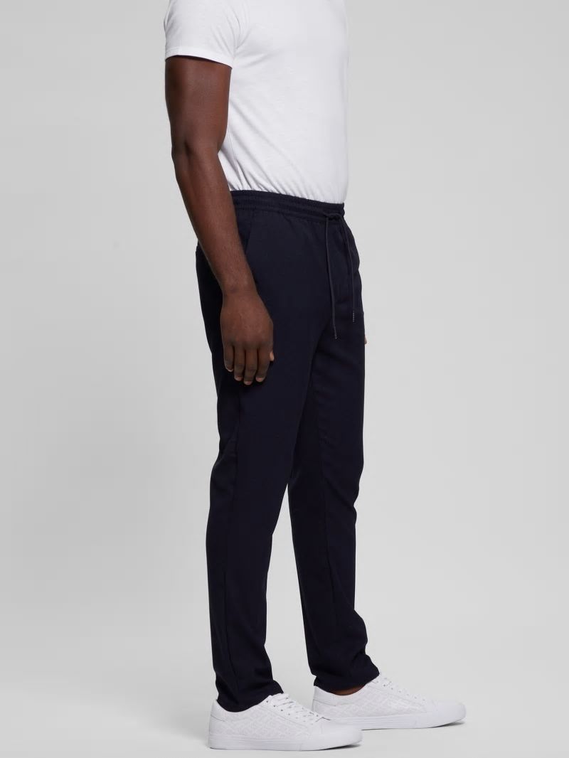 Guess Harper Woven Tapered Pant - Smart Blue Multi Guess Harper Woven Tapered Pant - Smart Blue Multi
