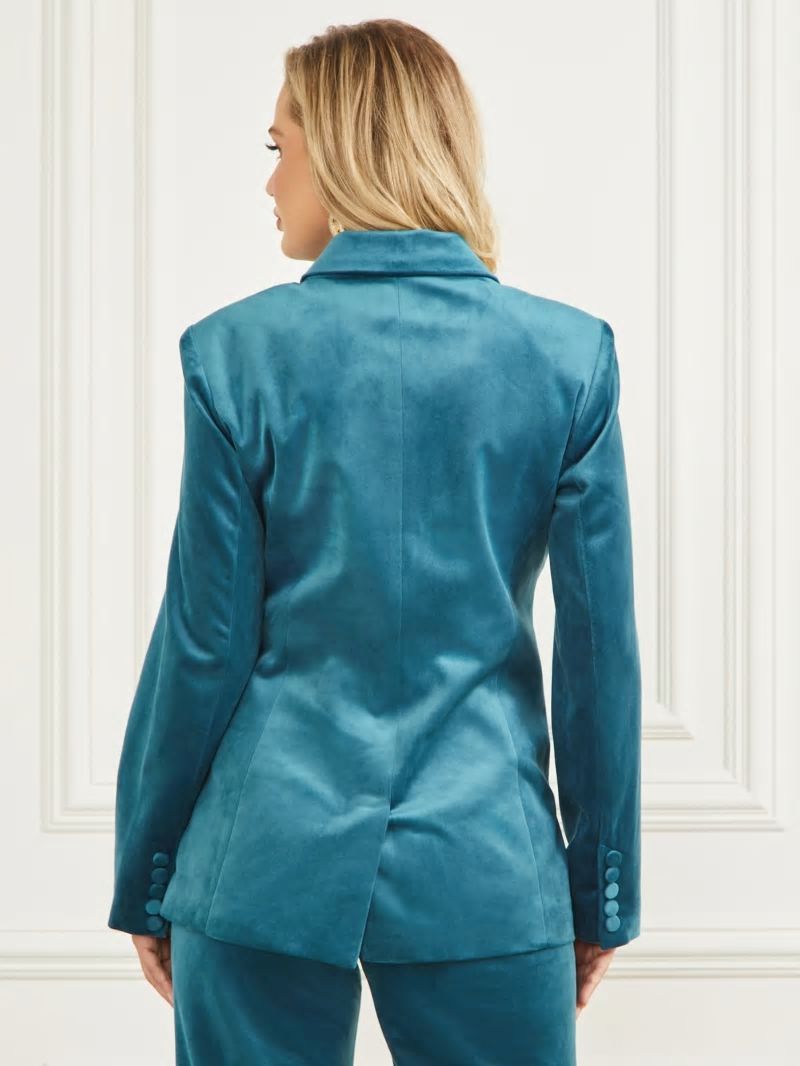 Guess Lilli Velvet Blazer - Blue Opal Guess Lilli Velvet Blazer - Blue Opal