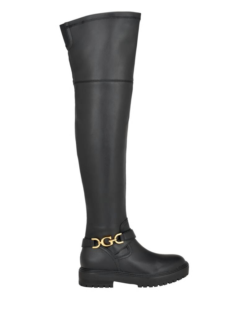 Guess Jellio Buckle Knee-High Boots - Black 001 Guess Jellio Buckle Knee-High Boots - Black 001