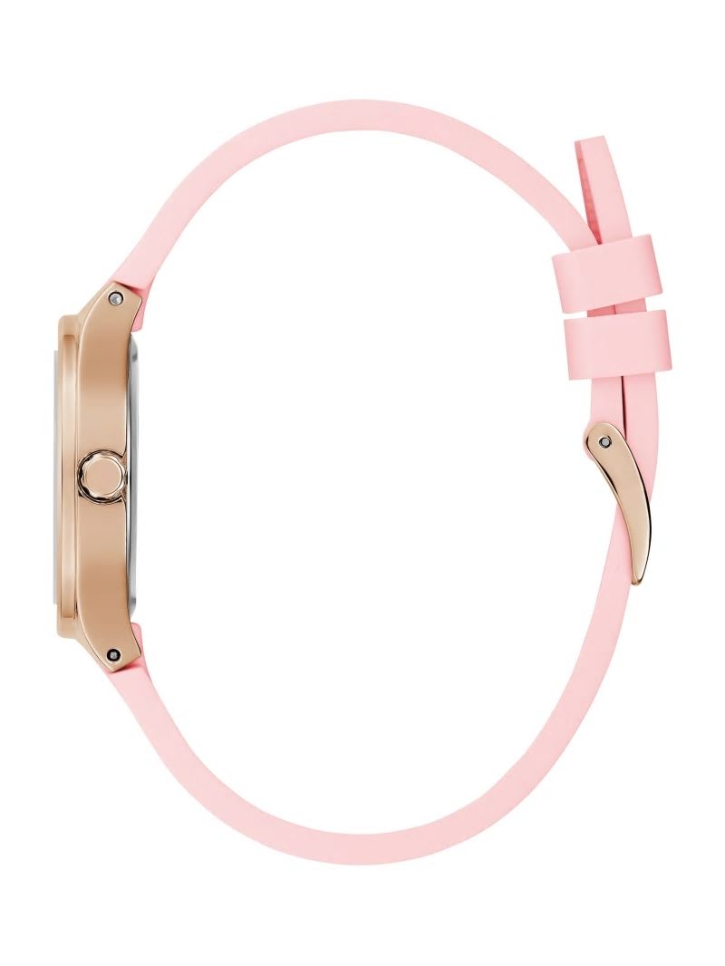 Guess Pink Analog Silicon Watch - Silver Guess Pink Analog Silicon Watch - Silver