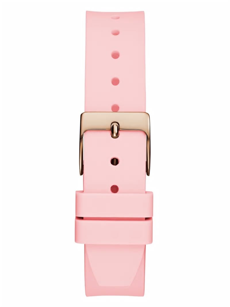 Guess Pink Analog Silicon Watch - Silver Guess Pink Analog Silicon Watch - Silver
