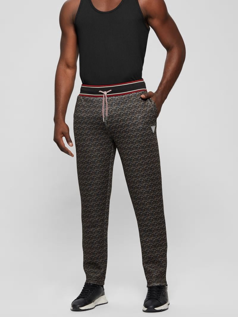 Guess Rolph Signature Cube Pants - Macro G Cube Brown Combo Guess Rolph Signature Cube Pants - Macro G Cube Brown Combo