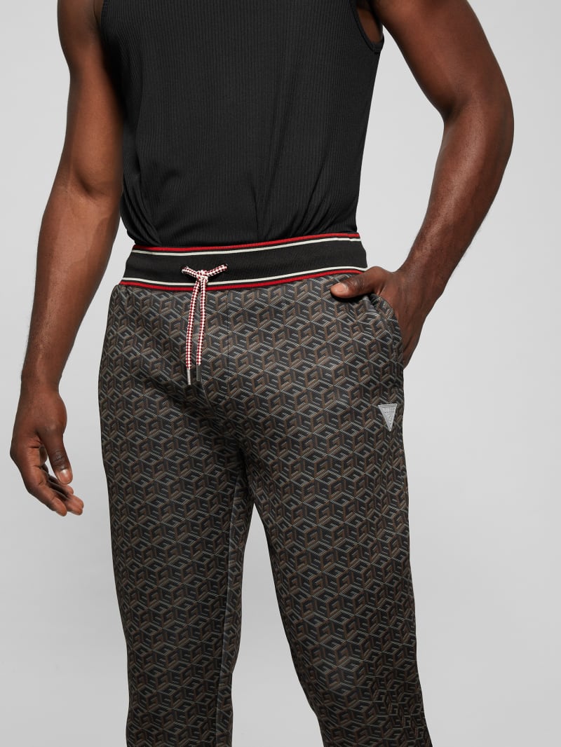 Guess Rolph Signature Cube Pants - Macro G Cube Brown Combo Guess Rolph Signature Cube Pants - Macro G Cube Brown Combo