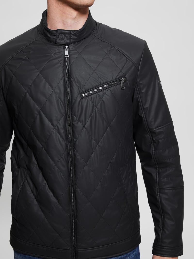 Guess Quilted Biker Jacket - Black Guess Quilted Biker Jacket - Black